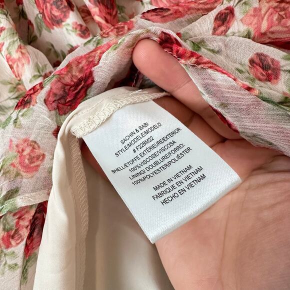 Sachin & Babi Ivy Rose Chiffon Flutter-Sleeve Ruffled V-Neck Gown Size 8 - Picture 10 of 10